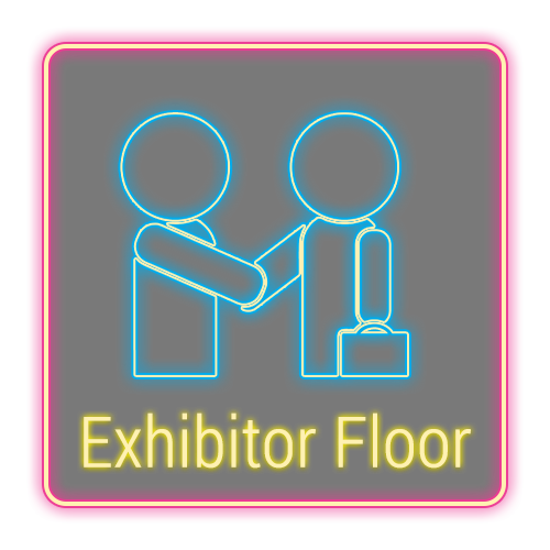 comptia neon buttons exhibitor floor