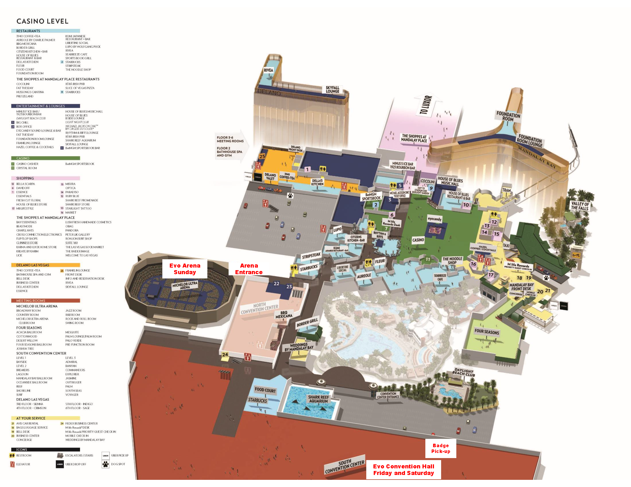 MANDALAY BAY HOTEL MAP